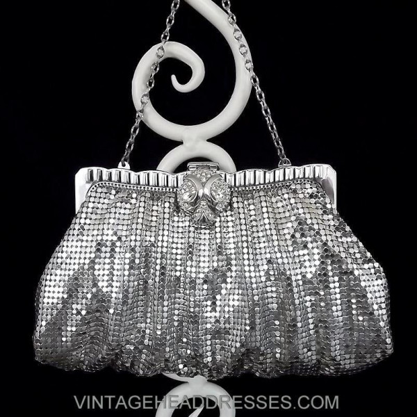 whiting and davis silver mesh bag