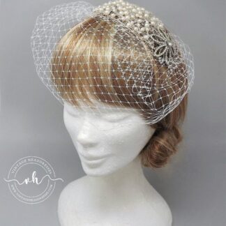 Vintage Bridal Hat with Bird Cage Veil HP 8307